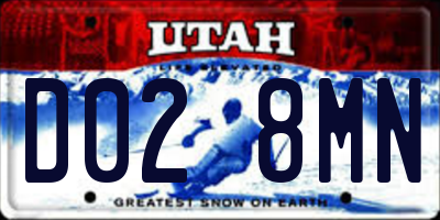 UT license plate D028MN