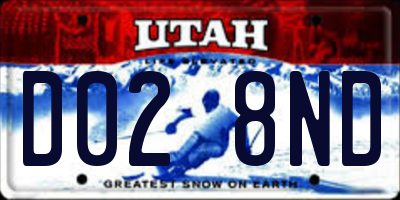 UT license plate D028ND