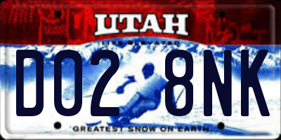 UT license plate D028NK