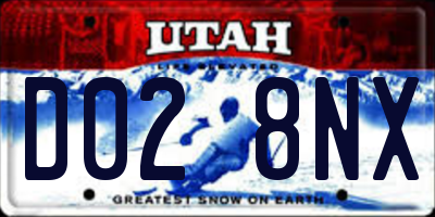 UT license plate D028NX