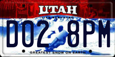 UT license plate D028PM