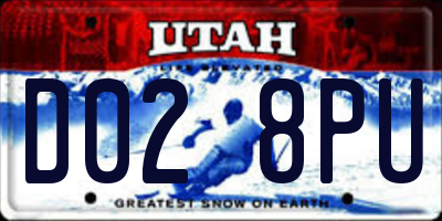 UT license plate D028PU