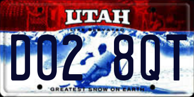 UT license plate D028QT