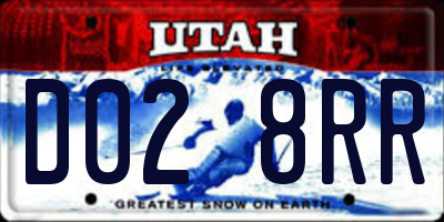 UT license plate D028RR