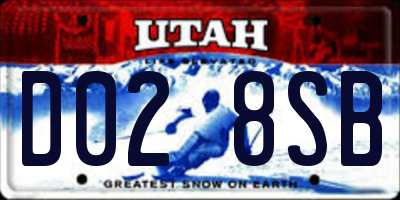 UT license plate D028SB