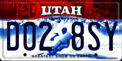 UT license plate D028SY