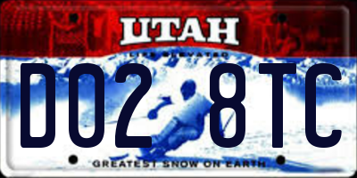 UT license plate D028TC