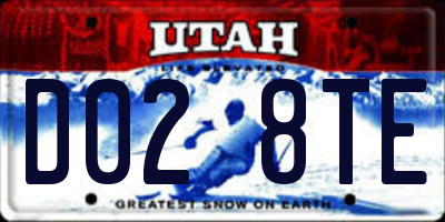 UT license plate D028TE