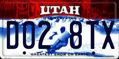 UT license plate D028TX