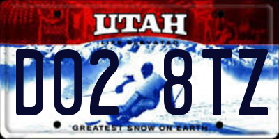 UT license plate D028TZ