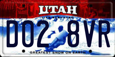 UT license plate D028VR