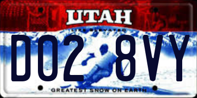 UT license plate D028VY