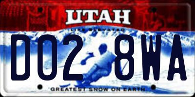 UT license plate D028WA