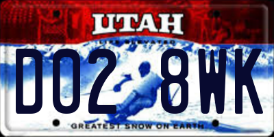 UT license plate D028WK