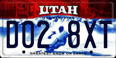 UT license plate D028XT