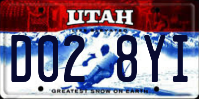 UT license plate D028YI