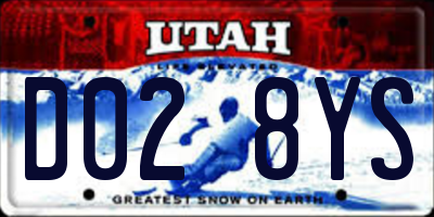 UT license plate D028YS