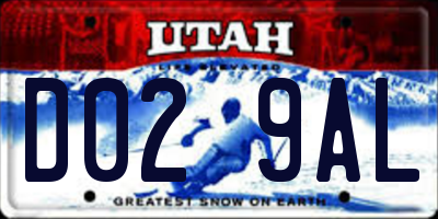 UT license plate D029AL
