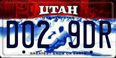 UT license plate D029DR
