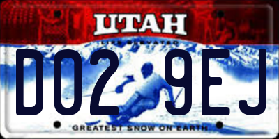 UT license plate D029EJ
