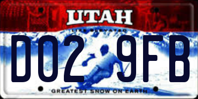 UT license plate D029FB