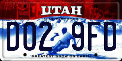 UT license plate D029FD