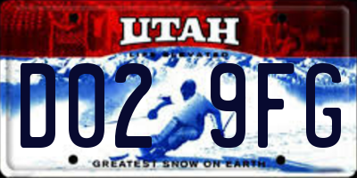 UT license plate D029FG