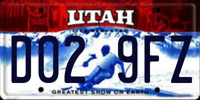 UT license plate D029FZ