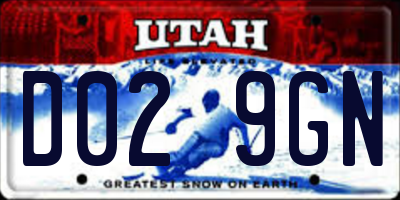 UT license plate D029GN
