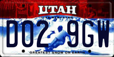 UT license plate D029GW