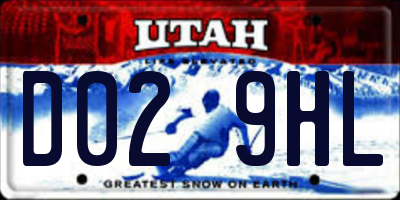UT license plate D029HL