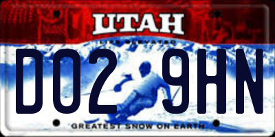 UT license plate D029HN