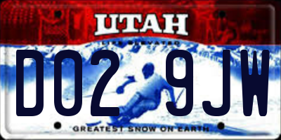 UT license plate D029JW