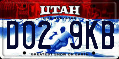 UT license plate D029KB