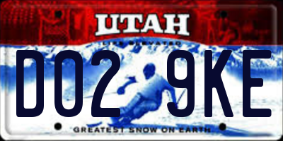 UT license plate D029KE