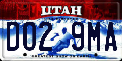 UT license plate D029MA