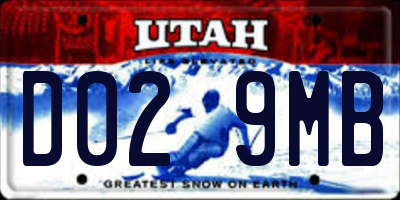 UT license plate D029MB