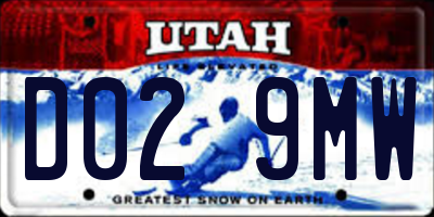 UT license plate D029MW