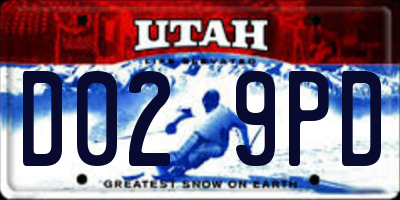 UT license plate D029PD