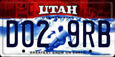 UT license plate D029RB