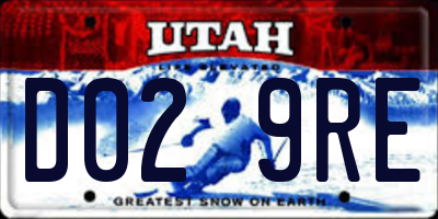 UT license plate D029RE
