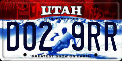 UT license plate D029RR