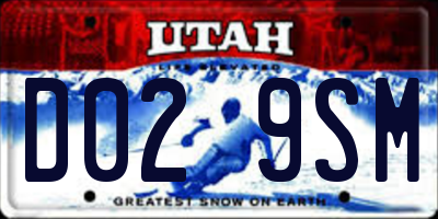 UT license plate D029SM