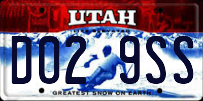 UT license plate D029SS