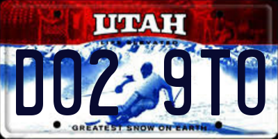 UT license plate D029TO