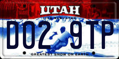 UT license plate D029TP