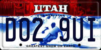 UT license plate D029UI