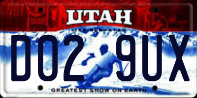 UT license plate D029UX