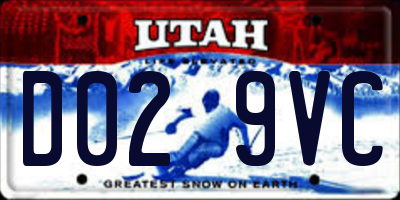 UT license plate D029VC