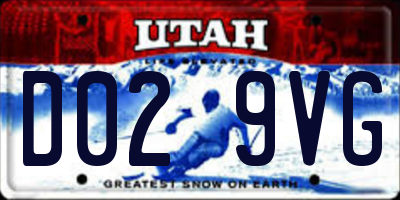 UT license plate D029VG